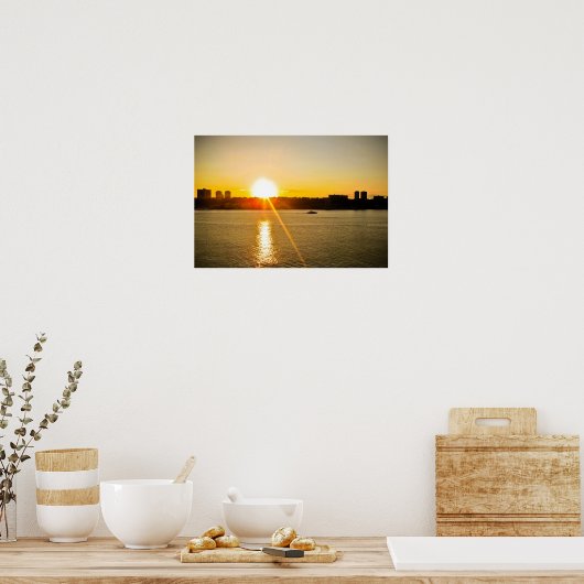 GEEL OVER DE HUDSON RIVER POSTER (Keuken)
