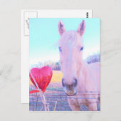 Geel paard en rood hart briefkaart (Voorkant / Achterkant)