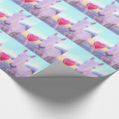 Geel paard en rood hart cadeaupapier (Hoek)