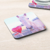 Geel paard en rood hart drankjes onderzetter (Linkerzijde)