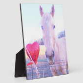 Geel paard en rood hart fotoplaat (Zijkant)