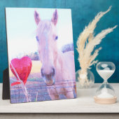 Geel paard en rood hart fotoplaat (Zijkant)