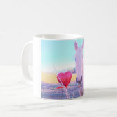 Geel paard en rood hart koffiemok (Voorkant links)