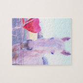 Geel paard en rood hart legpuzzel (Horizontaal)