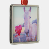 Geel paard en rood hart metalen ornament (Rechts)