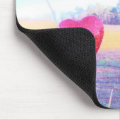 Geel paard en rood hart muismat (Hoek)