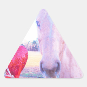 Geel paard en rood hart sticker