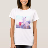 Geel paard en rood hart t-shirt (Voorkant)