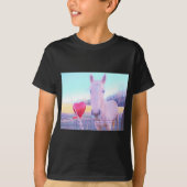 Geel paard en rood hart t-shirt (Voorkant)