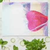 Geel paard en rood hart theedoek (Gevouwen)