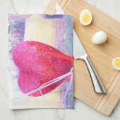 Geel paard en rood hart theedoek (Quarter Fold)