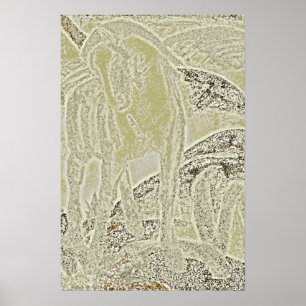 geel paard poster
