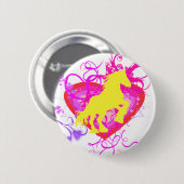 geel paard ronde button 5,7 cm (Voorkant /achterkant)