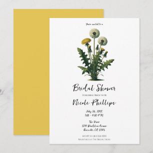 Geel  Paardenbloem Bloemen Vrijgezellenfeest Kaart