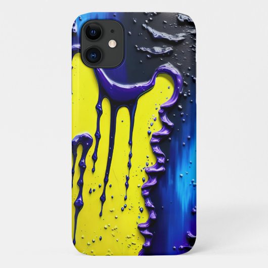 Geel Paars blauw zwart vivid Abstract Case-Mate iPhone Case (Achterkant)