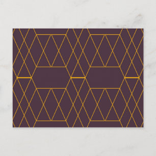 Geel, paars, eenvoudig, modern geometrisch grafisc briefkaart