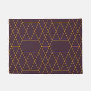 Geel, paars, eenvoudig, modern geometrisch grafisc deurmat