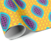 Geel Paars goud en blauw Afrikaans patroon Cadeaupapier (Rol Hoek)