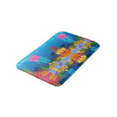 Geel Paars groen koraal Reed en roze kwal Badmat (Gekanteld)