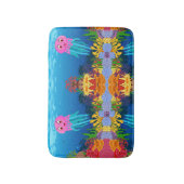 Geel Paars groen koraal Reed en roze kwal Badmat (Voorkant Verticaal)