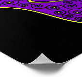 Geel Paars Hamsa-Hand van Miriam-Hand van Fatima. Poster (Hoek)