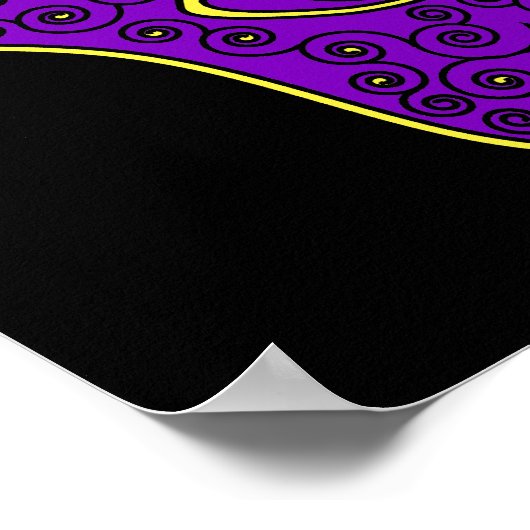 Geel Paars Hamsa-Hand van Miriam-Hand van Fatima. Poster (Hoek)