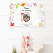 Geel & Paars Kinderfeestje Banner (Insitu)