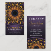 Geel Paars Lotus Mandala Visitekaartje (Voorkant / Achterkant)