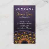 Geel Paars Lotus Mandala Visitekaartje (Achterkant)