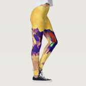 Geel Paars schilderplaatje Leggings (Rechts)