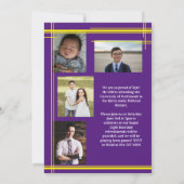 Geel Paars School Colour Afstuderen Foto geplakt Kaart (Achterkant)