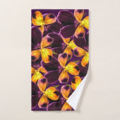 Geel Paars ventilatorhanddoeken, Abstract patroonb Bad Handdoek (Handdoek)