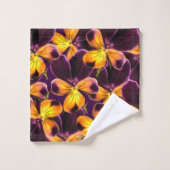 Geel Paars ventilatorhanddoeken, Abstract patroonb Bad Handdoek (Wasdoekje)