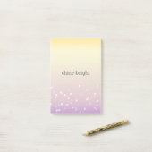Geel Paars Wit Bokeh Confetti Stippen Post-it® Notes (Op bureau)