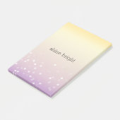 Geel Paars Wit Bokeh Confetti Stippen Post-it® Notes (Schuin)