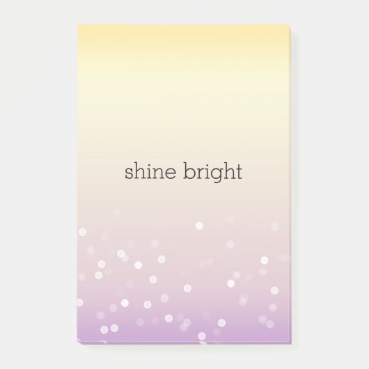Geel Paars Wit Bokeh Confetti Stippen Post-it® Notes (Voorkant)