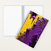 Geel Paars zwart getextureerd Abstract Notitieboek (Binnen)