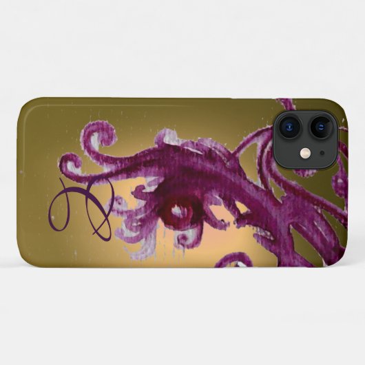GEEL PAARSE BERRIA EN MONOGRAM VAN ZWEEFSELS Case-Mate iPhone CASE (Achterkant (horizontaal))