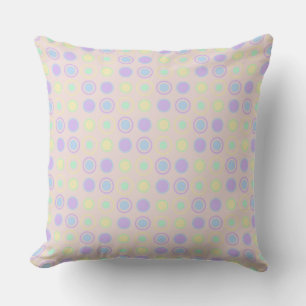 geel, paarse, blauw en roze Polka Dots Kussen