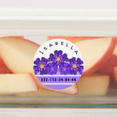 Geel-paarse bloem, patroon, bloemen labels (Aangebracht)