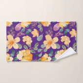 Geel Paarse bloemmotief Modern Bad Handdoek (Handdoek)