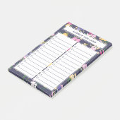  geel Paarse bloemmotief om lijsten te doen Post-it® Notes (Schuin)