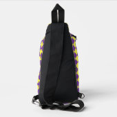 Geel Paarse Checker Diamantpatroon Sling Bag (Achterkant)