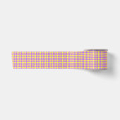 Geel Paarse Diamond Checker Patroon Satijnen Lint (Voorkant)