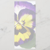 Geel Paarse en Witte Pansies Trouwmenu Menu (Achterkant)