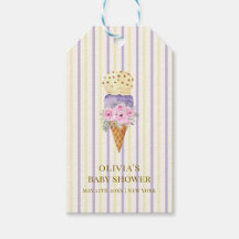 Geel Paarse Flower Scoop Ice Cream Baby shower