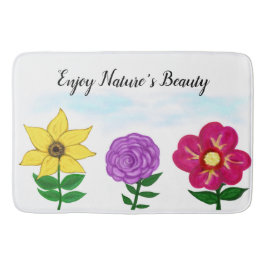 Geel Paarse Fuchsia Flowers Badmat