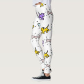 Geel Paarse hondenbot graffiti stijl leggings 1 (Links)