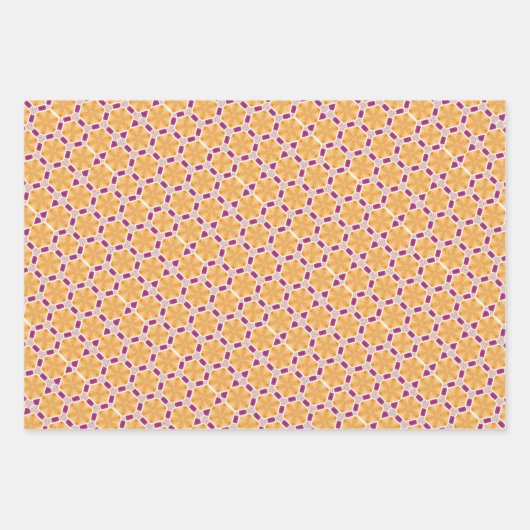 Geel Paarse Inpakpapier Vel (Voorkant 3)