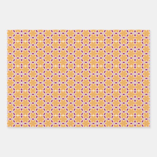 Geel Paarse Inpakpapier Vel (Voorkant 2)